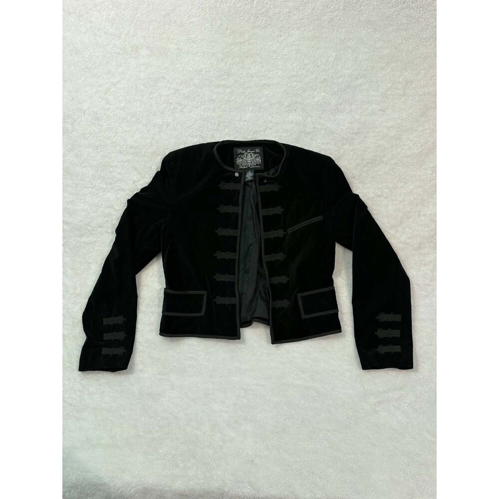 Ralph Lauren Band Jacket Military Coat Soutache Trim Toggle Blazer Black Women S